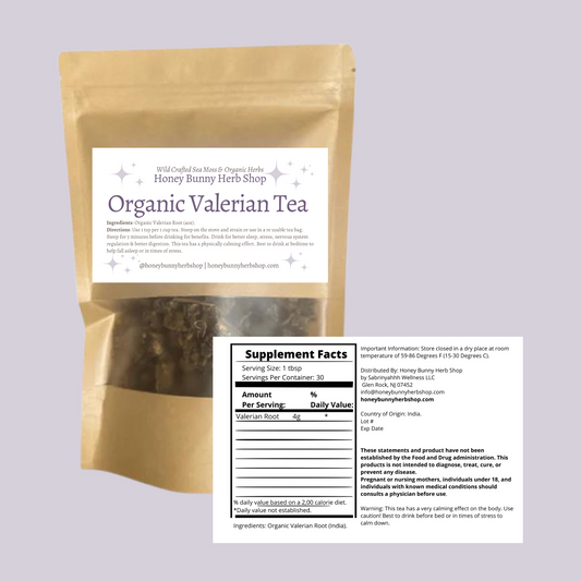 Organic Valerian Root Tea (calm the body, mind, and digestive system & better sleep)