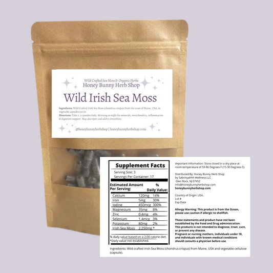 Irish SEA MOSS Capsules (fill in mineral deficiencies, boost skin health, gut health, & more)