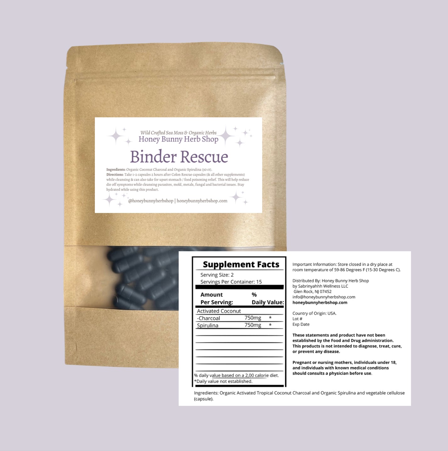 Binder Rescue (parasite, mold, metal, bacterial, fungal/yeast, toxin binder & upset stomach relief)